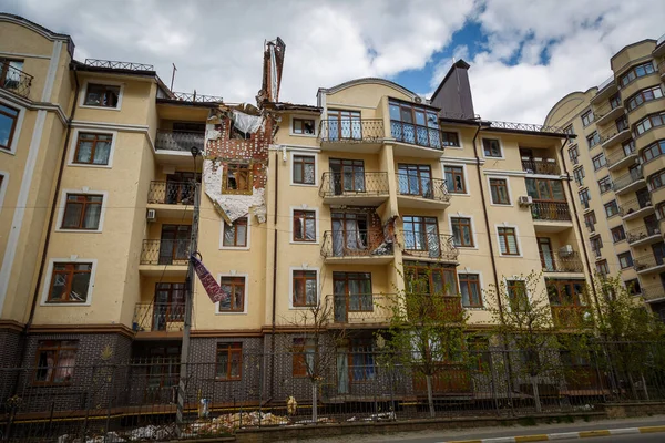 2022 우크라이나 키예프 지역의 우크라이나 피해를 — 스톡 사진