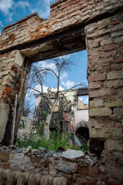 Andriyivka Distrito Buchansky Região Kiev Ucrânia Rússia Guerra Ucrânia Danificado — Fotografia de Stock