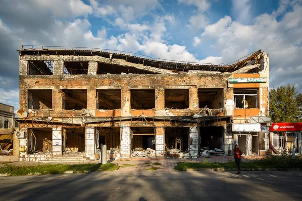 Izium Région Kharkiv Ukraine 2022 Destruction Izium Russie Ukraine Guerre — Photo