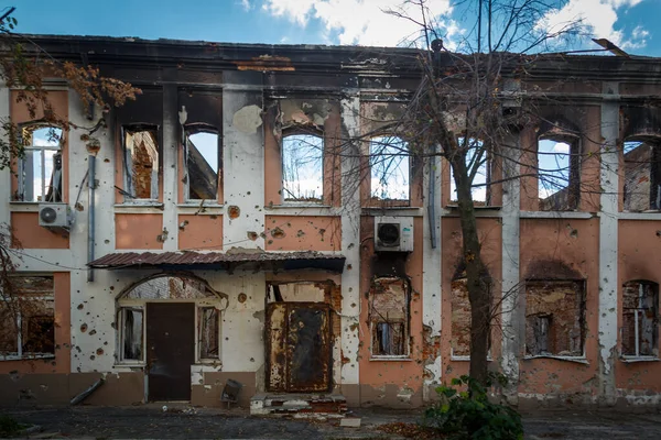 Izium Région Kharkiv Ukraine 2022 Destruction Izium Russie Ukraine Guerre — Photo