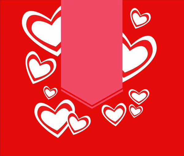 Corazones rojos con etiqueta. Día de San Valentín — Vector de stock