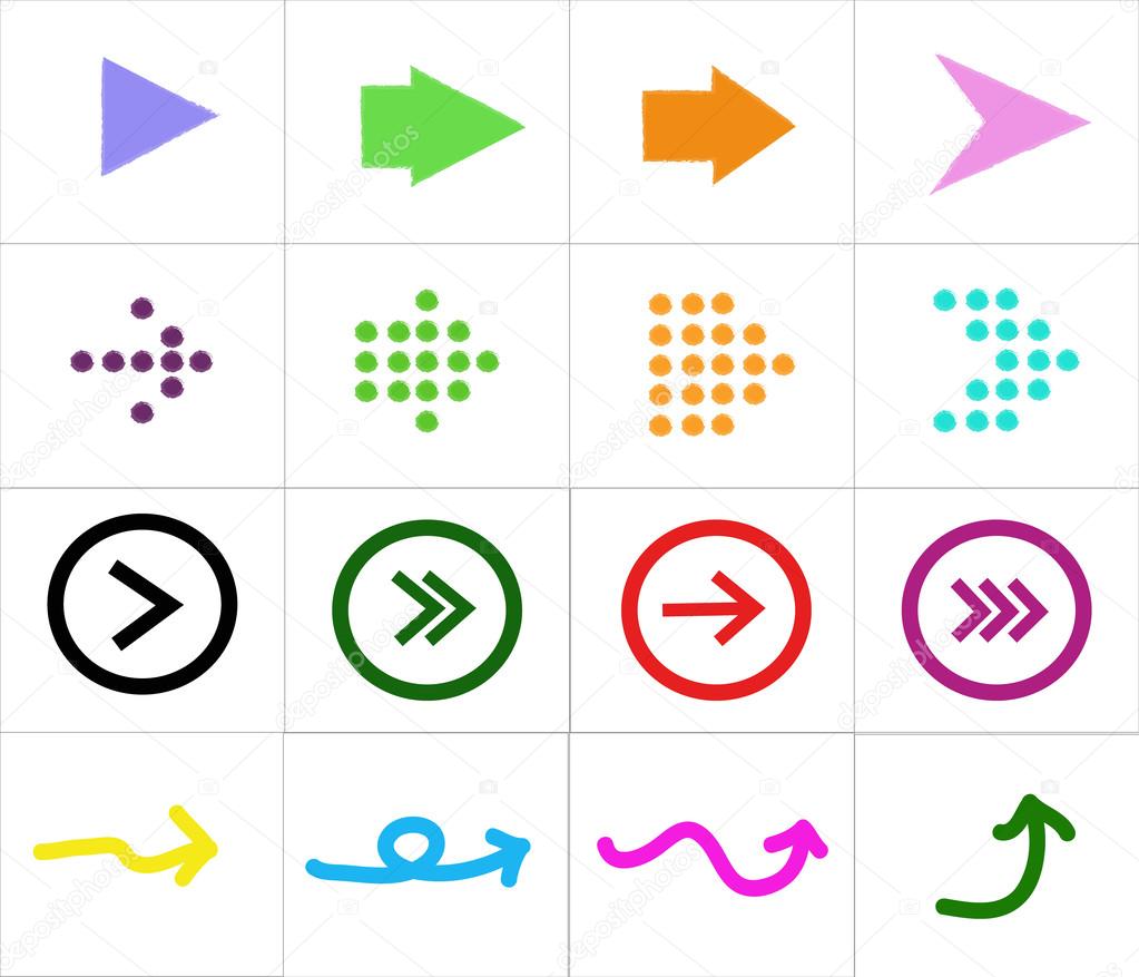 Vector arrow icons set