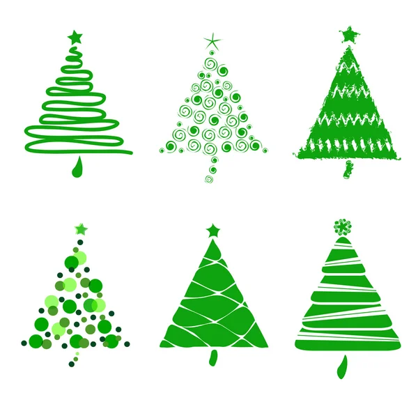 A collection of Christmas trees vector set — Stock Vector