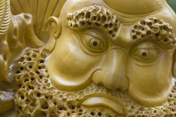 Datma God - Detail of wood sculpture — Stock Photo, Image