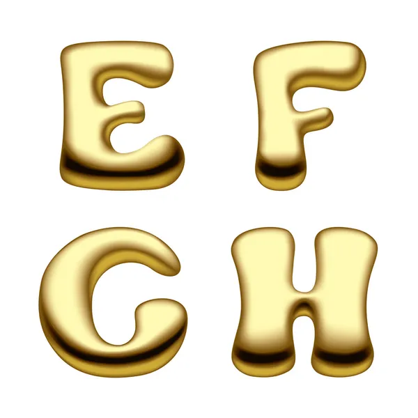 Buchstaben des goldenen Alphabets — Stockvektor