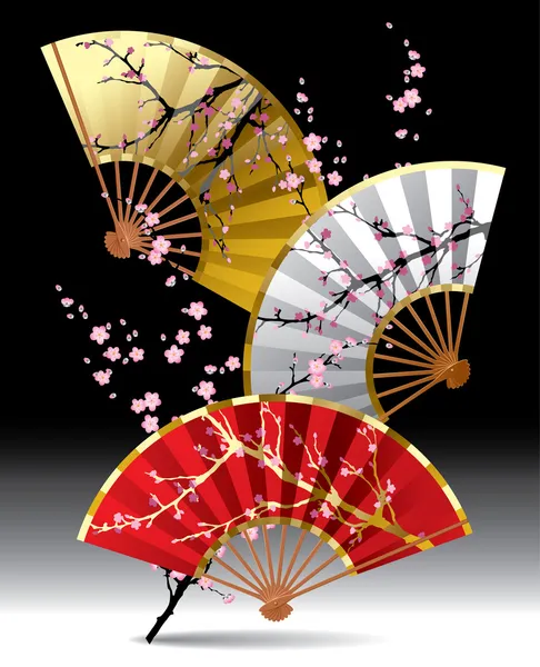 Japonés fans — Vector de stock