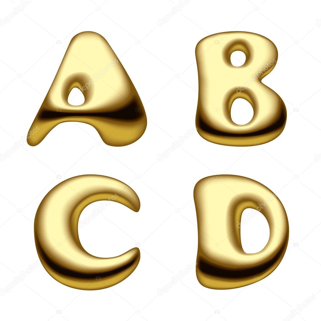 Gold alphabet letters