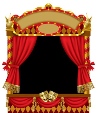 Puppet show booth clipart