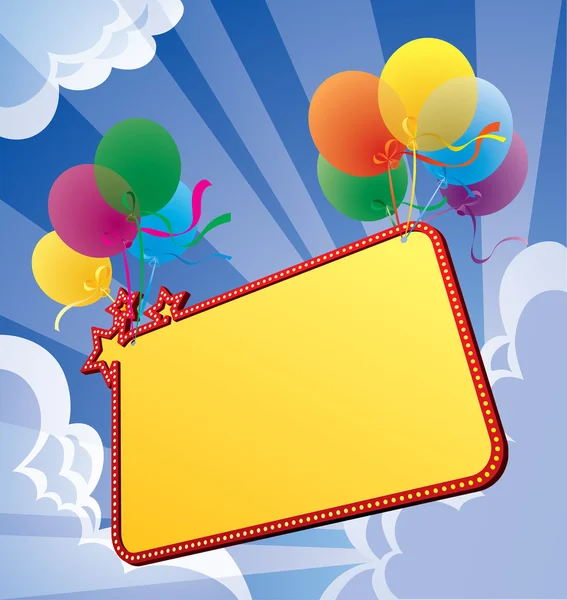 Banner met ballon — Stockvector