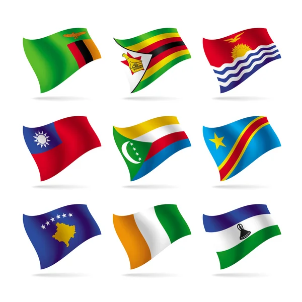 Set of world flags 11 — Stock Vector