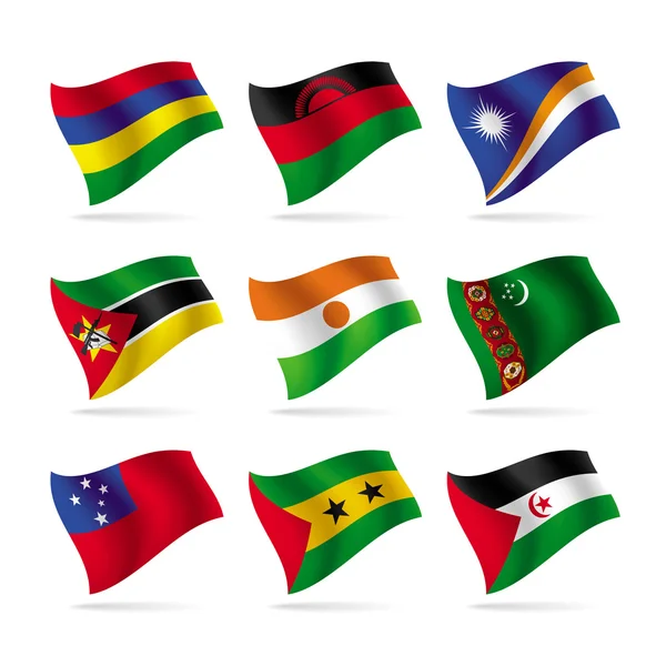 Dünya bayrakları 11 kümesi — Stok Vektör