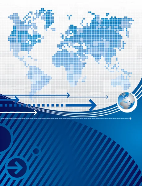 Fondo con un mapa del mundo — Archivo Imágenes Vectoriales