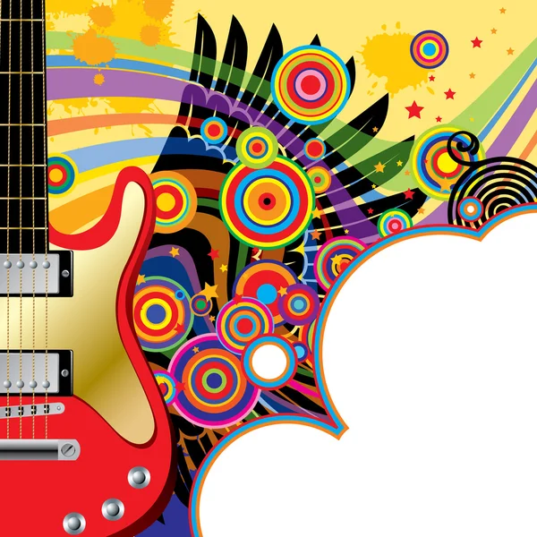 Fond avec une guitare rouge — Image vectorielle