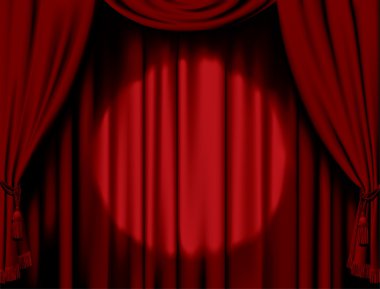 Illuminated red curtain