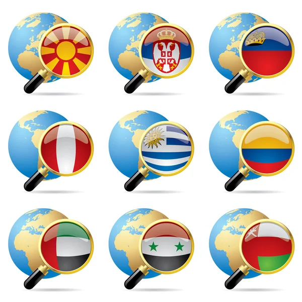 Iconos de bandera mundial — Vector de stock