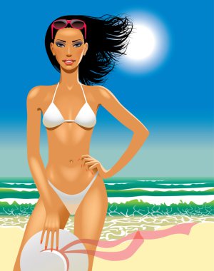 Kız bir Beach