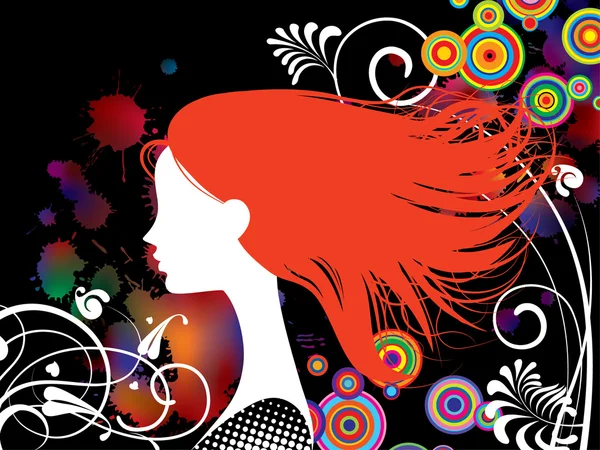 Girl with red hair — Stock Vector