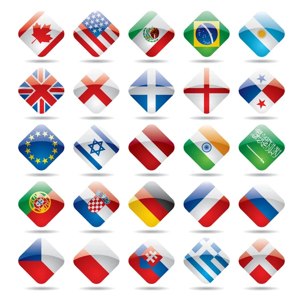 Wereld vlag pictogrammen 1 — Stockvector