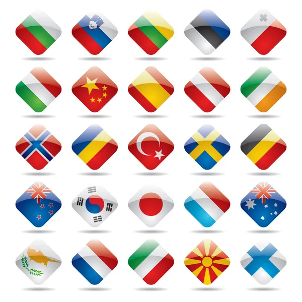 Ikony vlajky světa 2 — Stockový vektor