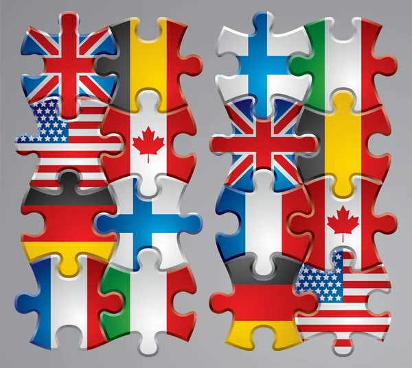 Icone bandiera Puzzle 1 — Vettoriale Stock