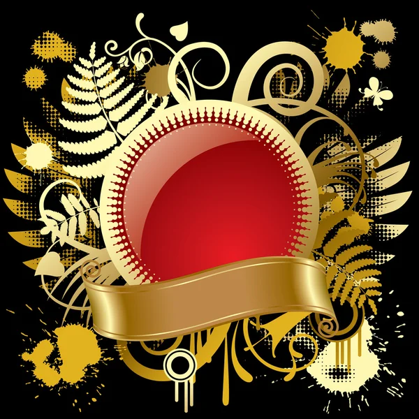 Round gold banner — Stock Vector