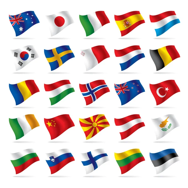 Dünya bayrakları 2 set — Stok Vektör