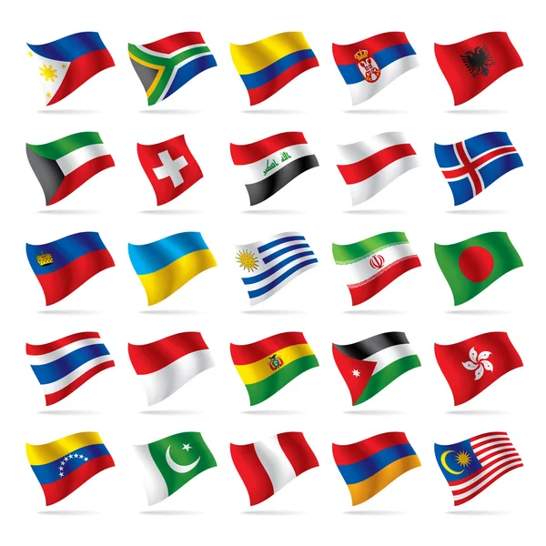 Conjunto de bandeiras mundiais 3 Ilustrações De Bancos De Imagens Sem Royalties