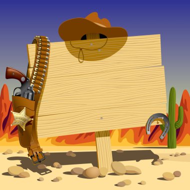 Sign in the Wild West clipart