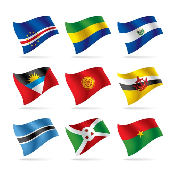 Dünya bayrakları 8 set — Stok Vektör