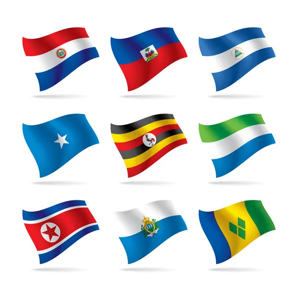 Set di bandiere mondiali 10 — Vettoriale Stock
