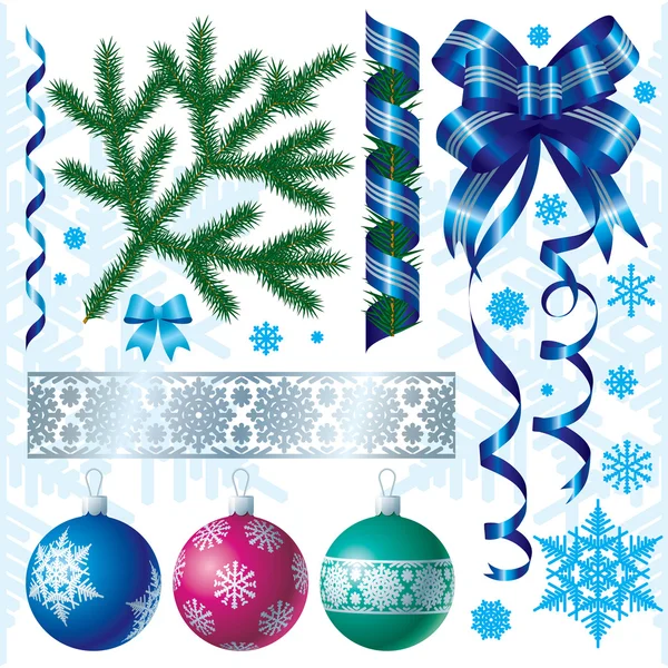 Christmas & New-Year's decorations — Stock Vector