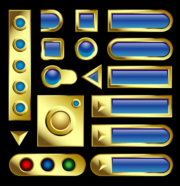 Guldfärgade knappar — Stock vektor