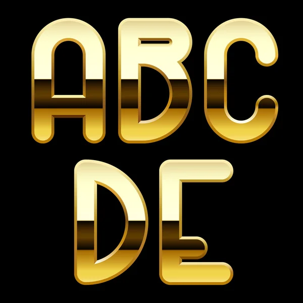 Letras del alfabeto oro — Vector de stock