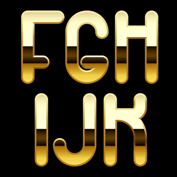 Gold alphabet letters — Stock Vector