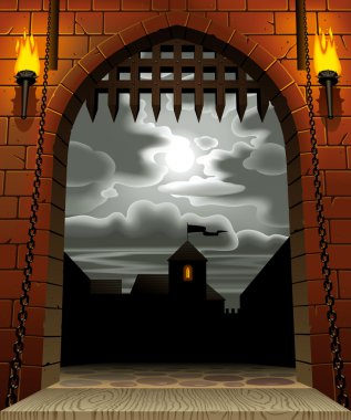 Castle gate clipart