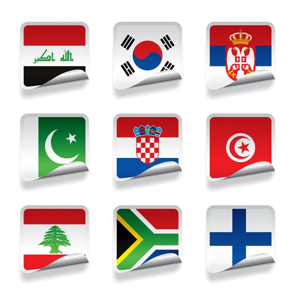 Sticker flags — Stock Vector