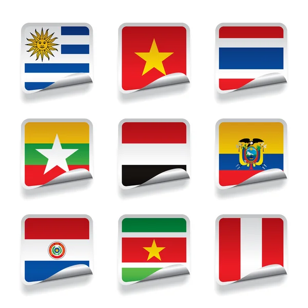 Sticker vlaggen — Stockvector