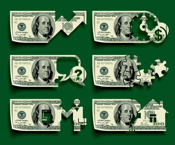 Иконки на долларах — стоковый вектор