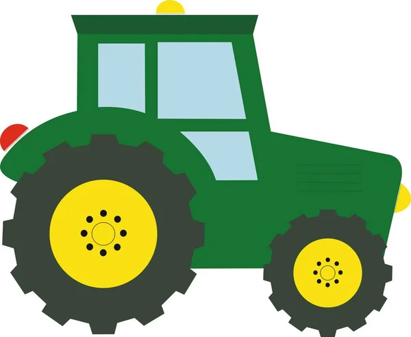 Green Tractor Yellow Wheels — Stock Photo, Image