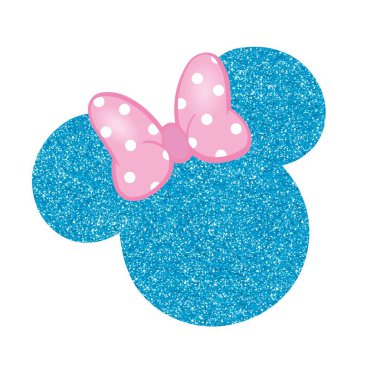 Minnie Mouse açık mavi parlak başlıklı pembe fiyonklu