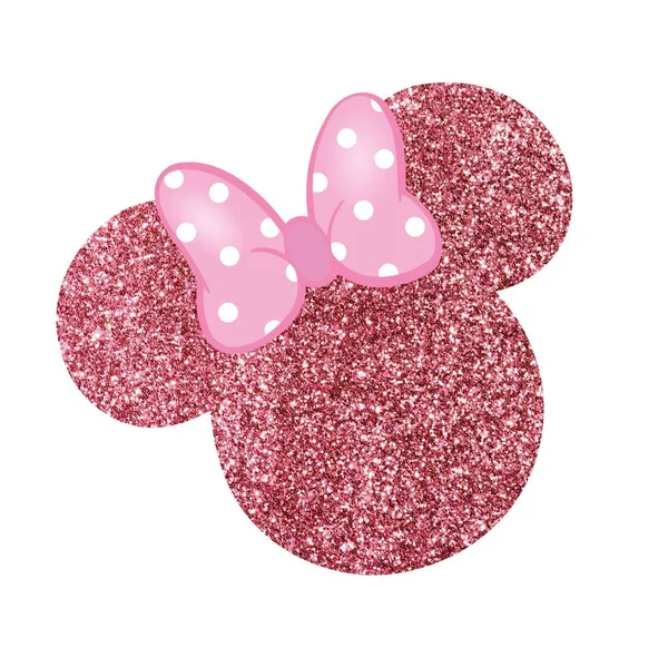 Minnie Mouse Rode Glitterkop Met Roze Strik — Stockfoto