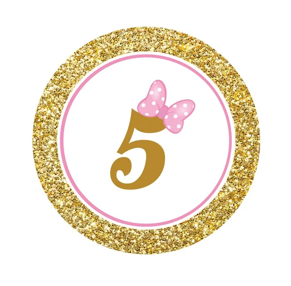 Cake Topper Minnie Mouse Gold Glitter Number — Stockfoto