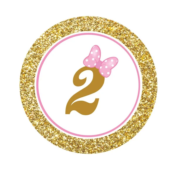 Cake Topper Minnie Mouse Gold Glitter Number — Stockfoto