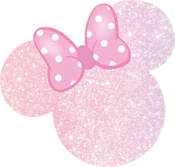 Minnie Muis Hoofd Glitter Roze — Stockvector