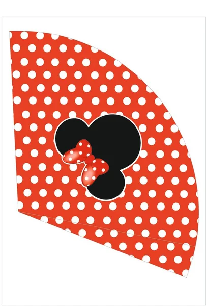 Parti şapkası kırmızı, siyah kafalı Minnie Mouse 