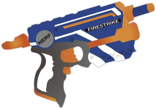 Nerf Gun Vector Blauw Oranje — Stockvector