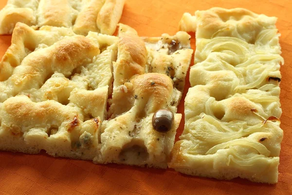 Different types of focaccia — Stock Photo, Image