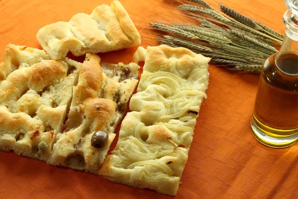 Diferentes tipos de focaccia — Fotografia de Stock