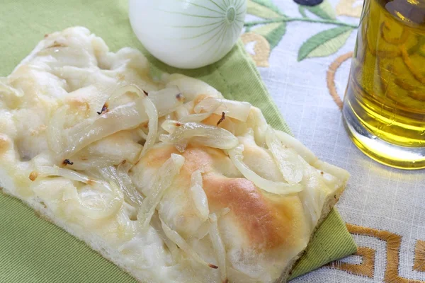 Focaccia with onions — Stock Photo, Image