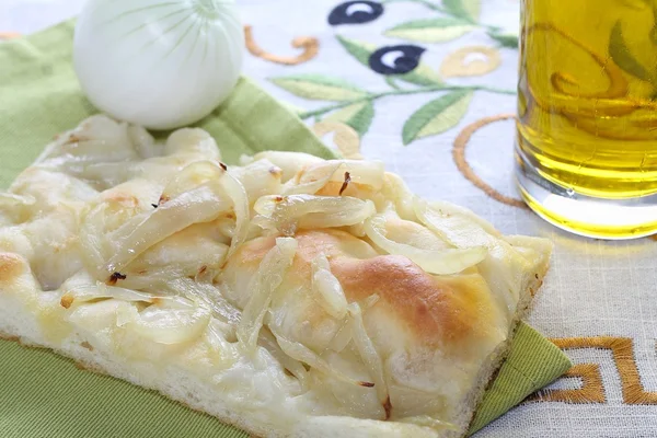 Focaccia con cipolle — Foto Stock